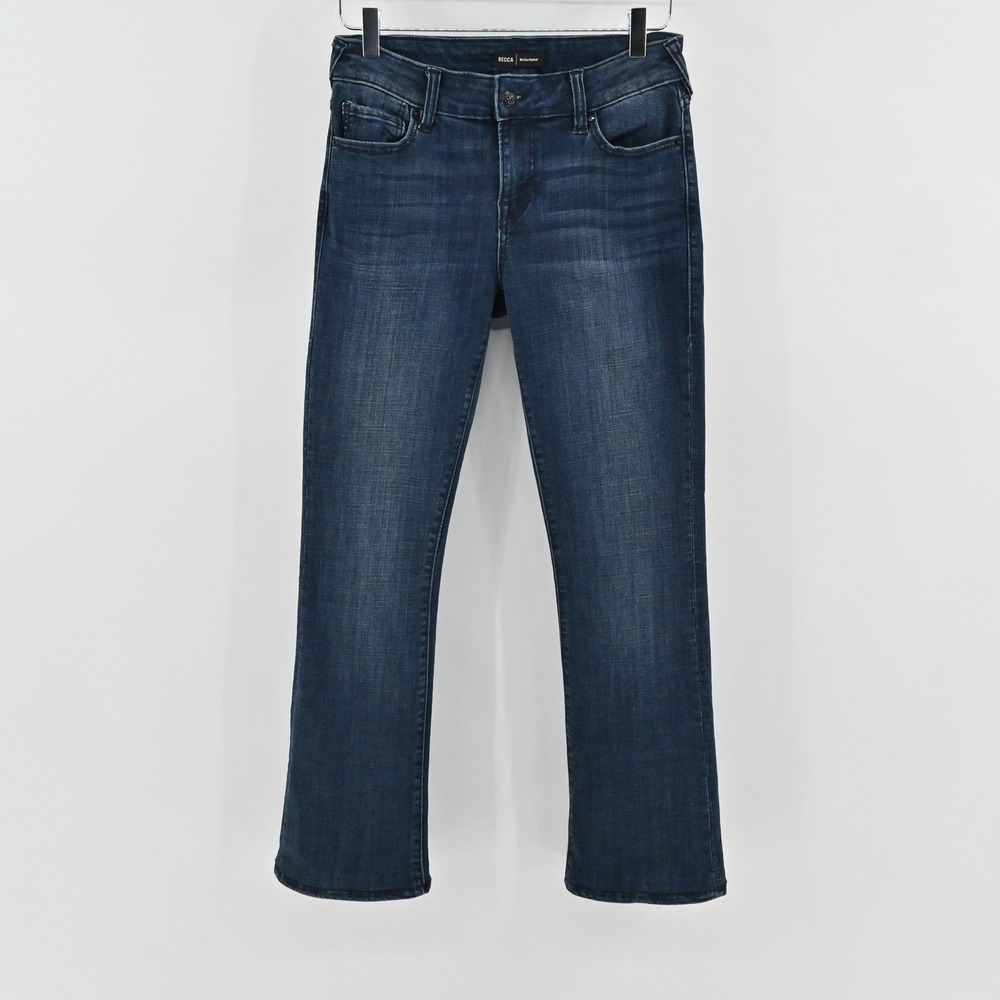 True Religion Becca Mid Rise Bootcut Jeans Womens Size 27 Dark Wash Cotton Denim